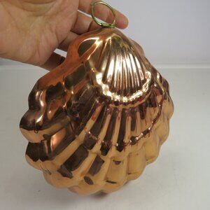 Copper Clam Shell Sea Shell 6.5x6.5" with hanging ring
